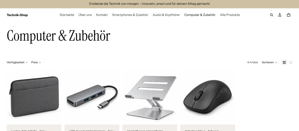 Technik-Online-Shop – Moderne Shop-Vorlage