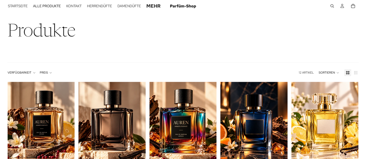 Parfüm-Online-Shop – Elegante Shop-Vorlage