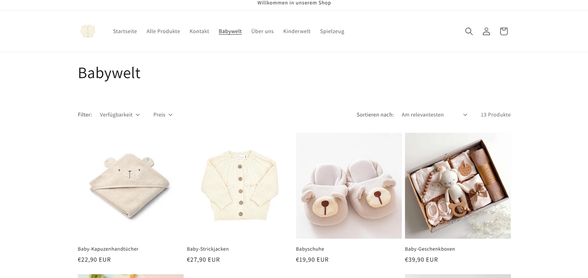 Baby- & Kinder-Online-Shop – Moderne Shop-Vorlage