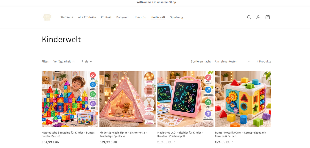 Baby- & Kinder-Online-Shop – Moderne Shop-Vorlage