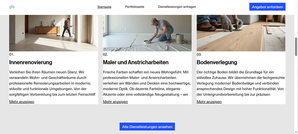 Professionelle Handwerker-Website – Modernes Webdesign | VISION TK