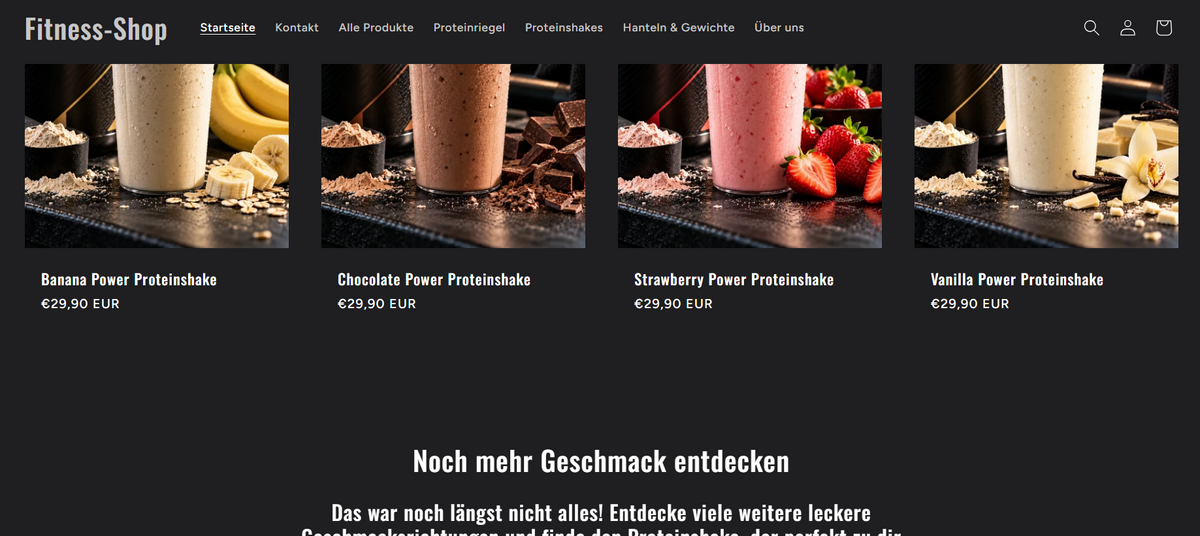 Fitness-Online-Shop – Moderne Shop-Vorlage