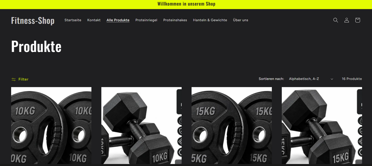 Fitness-Online-Shop – Moderne Shop-Vorlage
