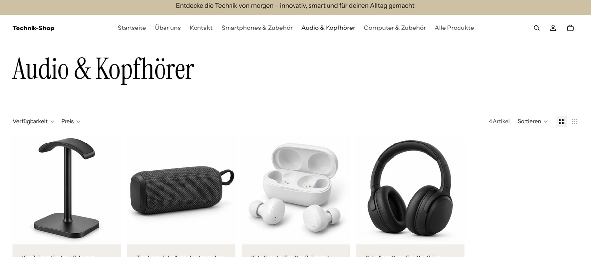 Technik-Online-Shop – Moderne Shop-Vorlage
