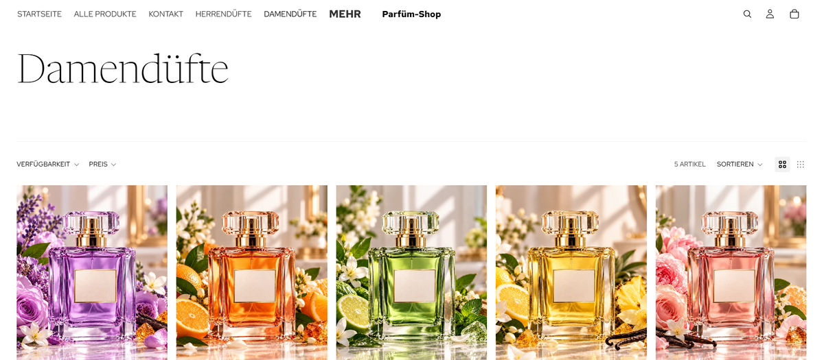 Parfüm-Online-Shop – Elegante Shop-Vorlage